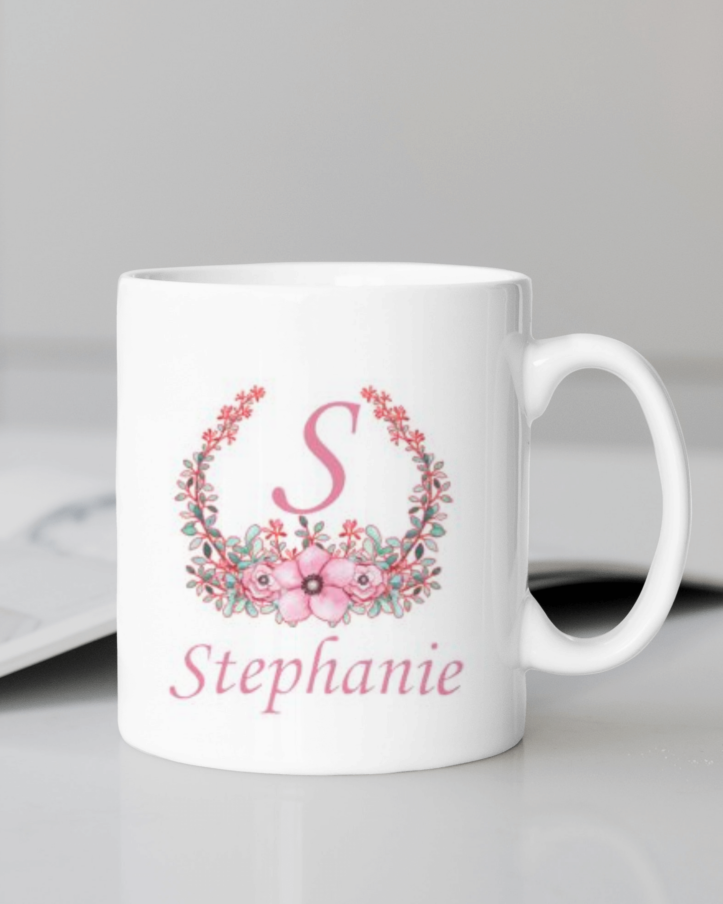 Floral Monogram 11oz Mug