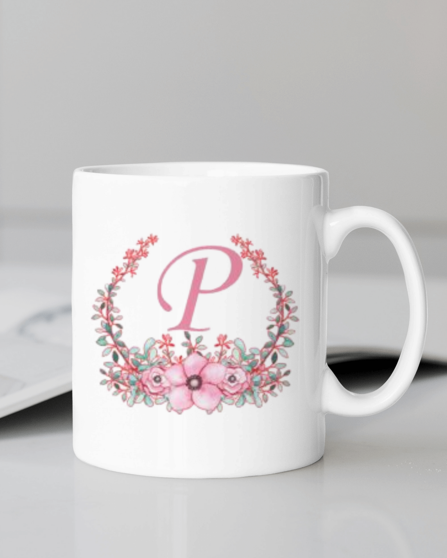 Floral Monogram 11oz Mug