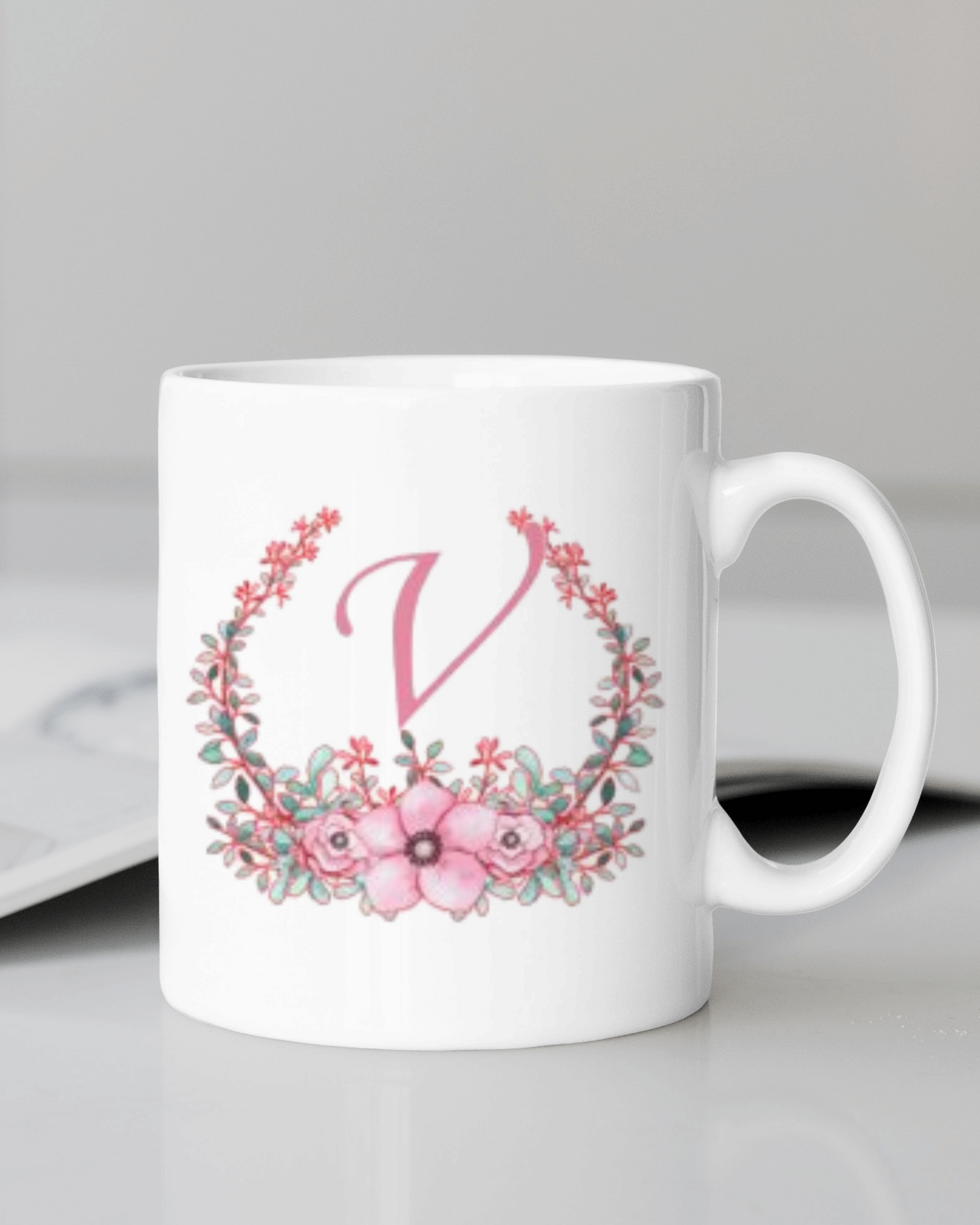 Floral Monogram 11oz Mug