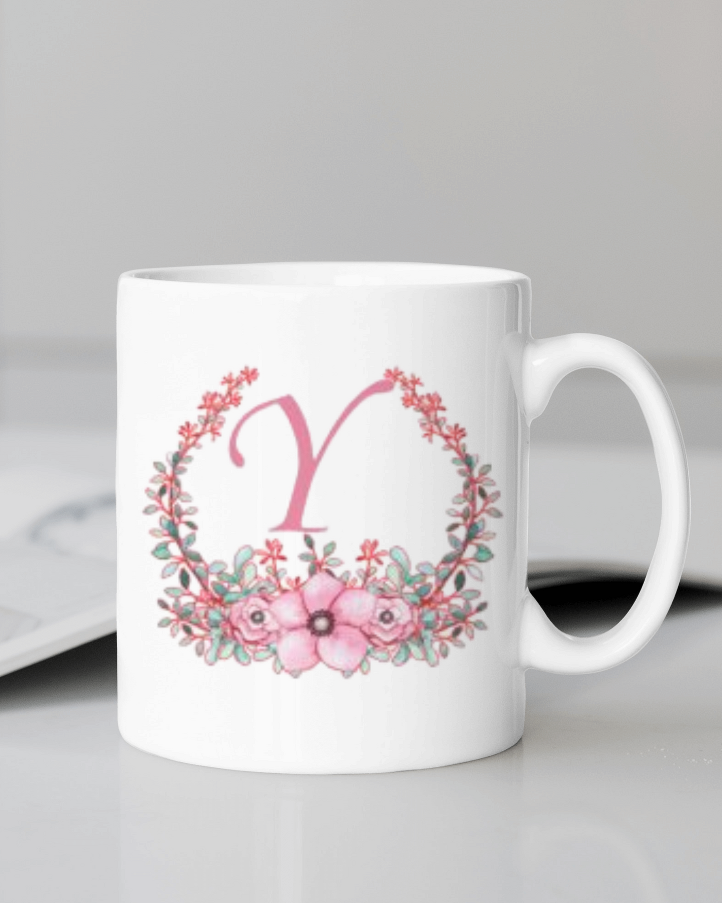 Floral Monogram 11oz Mug